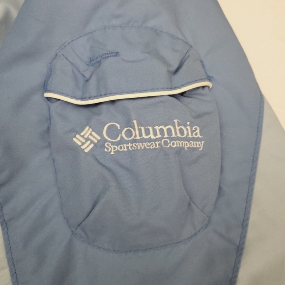 COLUMBIA Winter Shell / Jacket with Hide Away Hood in Blue White (Size L) - Picture 12 of 16